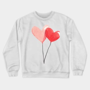 watercolor two hear balloon Crewneck Sweatshirt